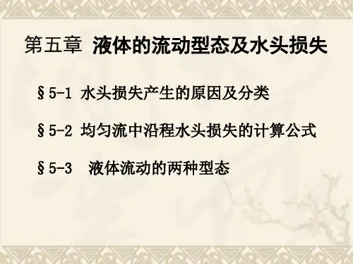 水力学系统讲义课件第五章(1)-流动形态及水头损失