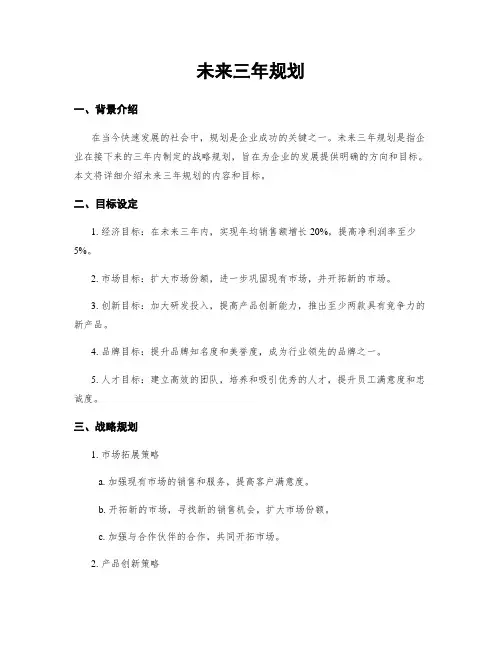 未来三年规划