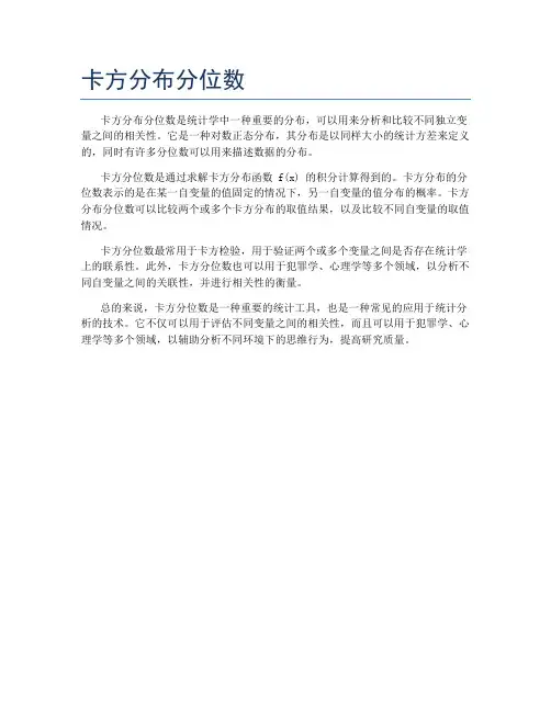 卡方分布分位数