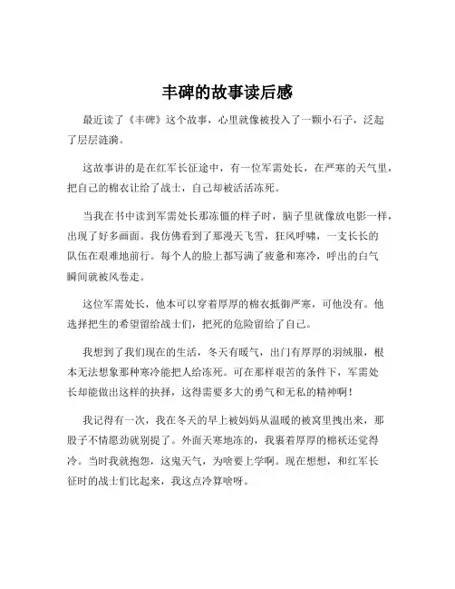 丰碑的故事读后感