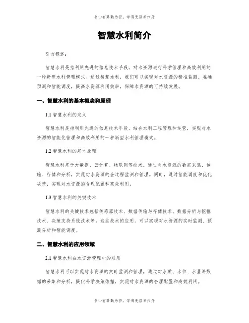智慧水利简介