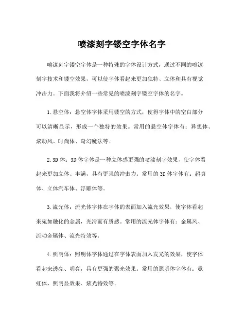 喷漆刻字镂空字体名字