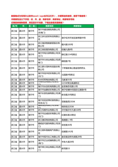 2020新版浙江省嘉兴市海宁市刀具有限公司工商企业公司商家名录名单黄页联系电话号码地址大全885家