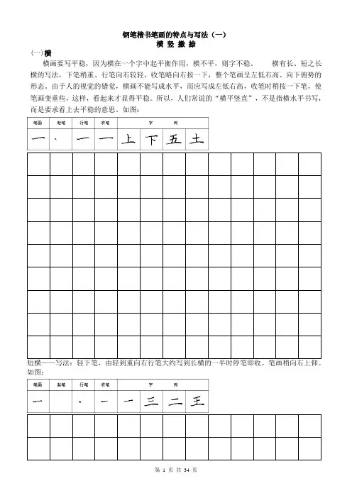 钢笔楷书字帖