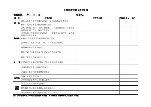 公司办分层审核检查考核表