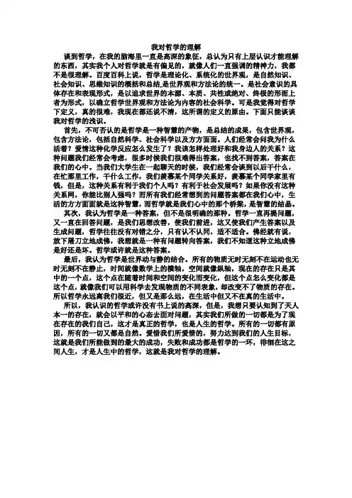 我心目中的哲学
