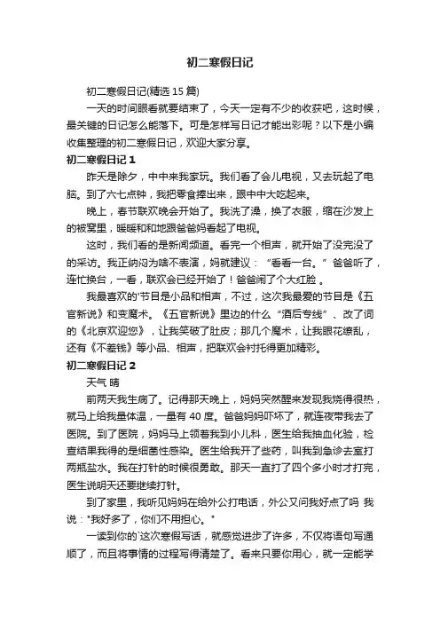 初二寒假日记