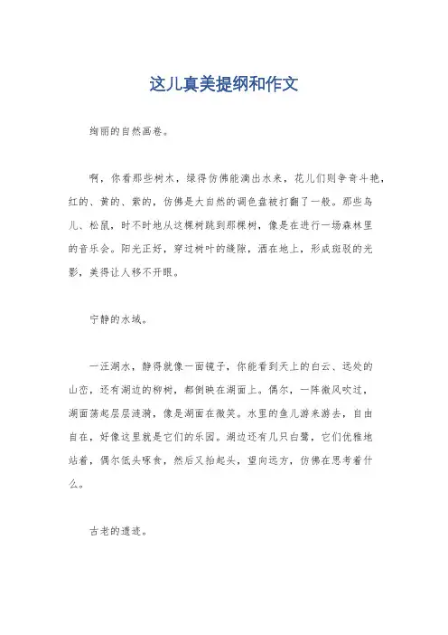 这儿真美提纲和作文