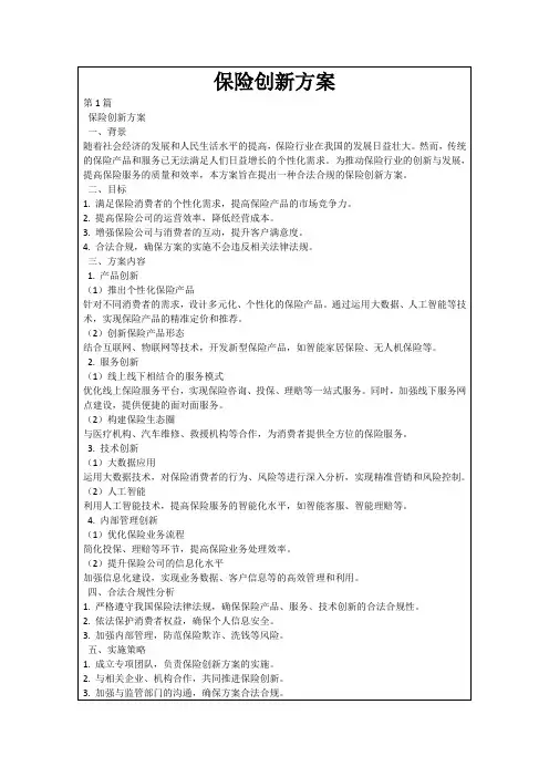 保险创新方案