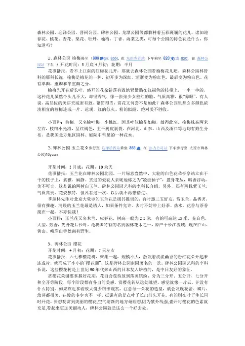 太原公园赏花