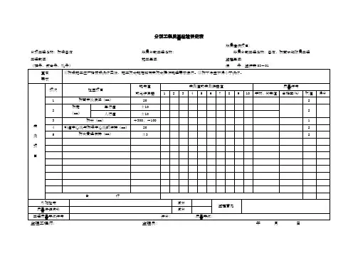 公路桥梁分项工程质量检验评定表
