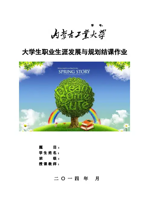 大学生职业生涯发展与规划结课作业