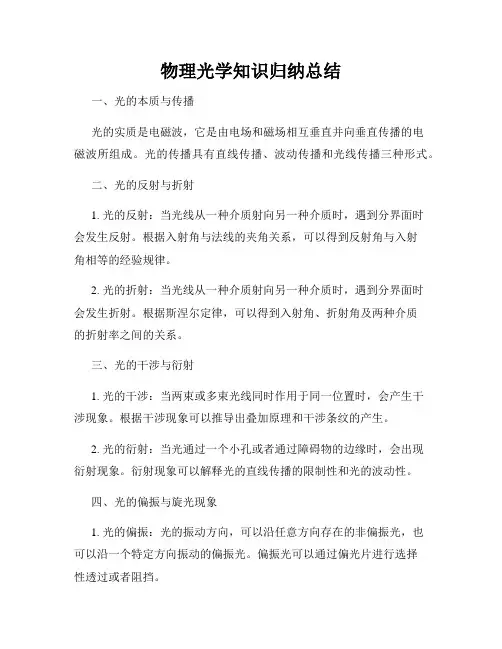 物理光学知识归纳总结