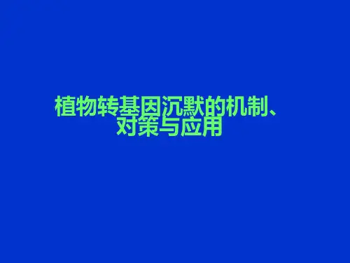 植物转基因沉默的机制、对策
