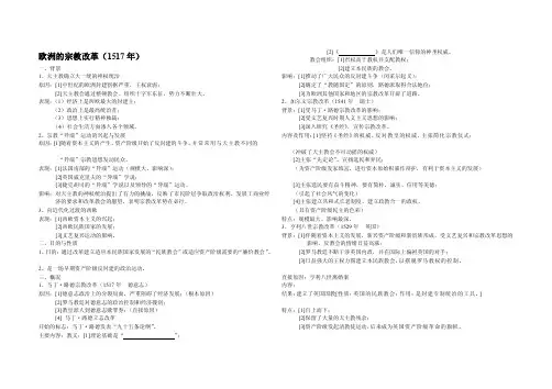 欧洲的宗教改革（1517年）