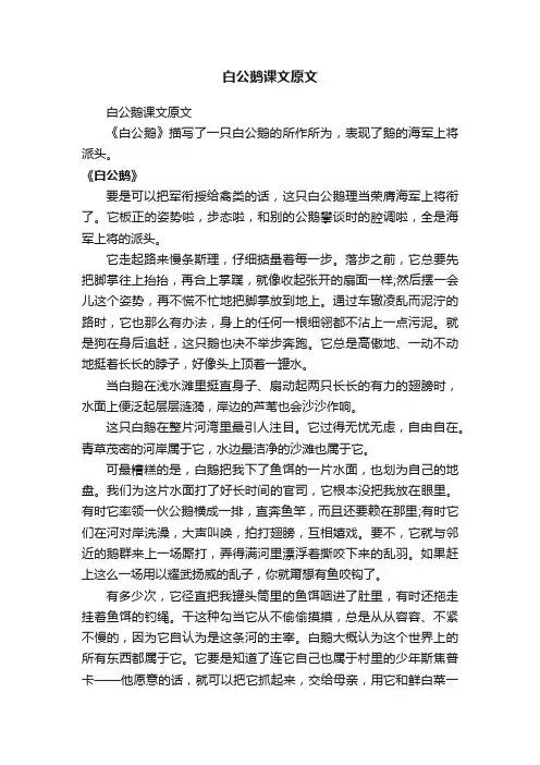白公鹅课文原文