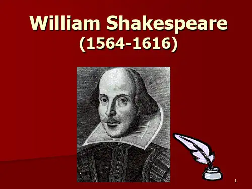 Shakespeare莎士比亚文学作品介绍(英文)(课堂PPT)