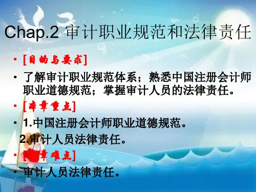 审计职业规范和法律责任幻灯片PPT