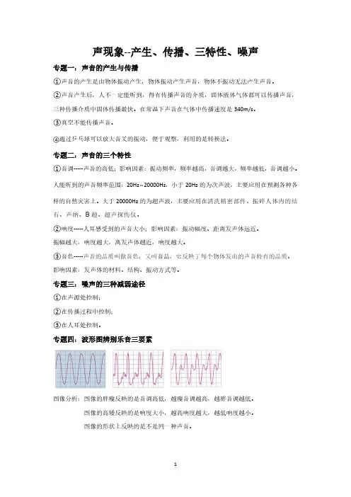 声音 - 产生、传播、三特性、噪声