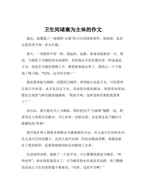 卫生间堵塞为主体的作文