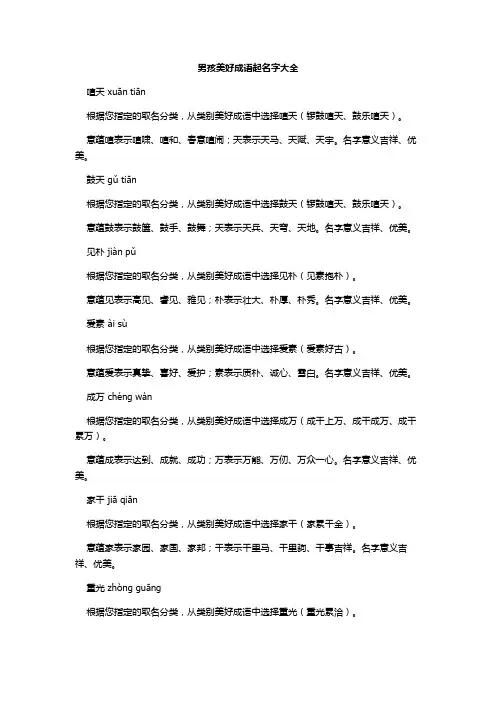 男宝宝成语起名名字大全