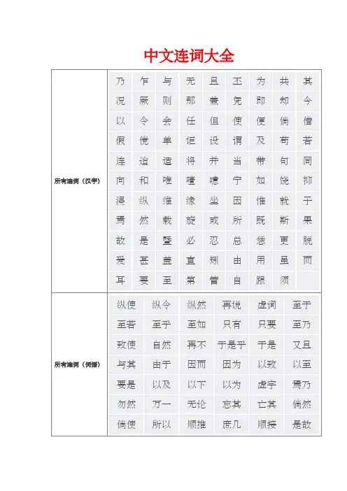 中文连词大全