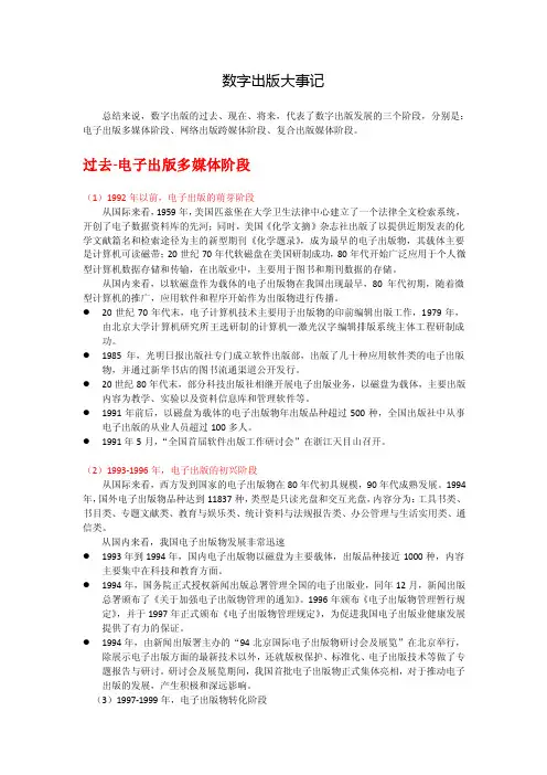 数字出版大事记