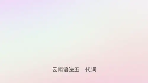 2019届云南省中考英语总复习-第2部分-语法专题复习-语法五-代词讲义