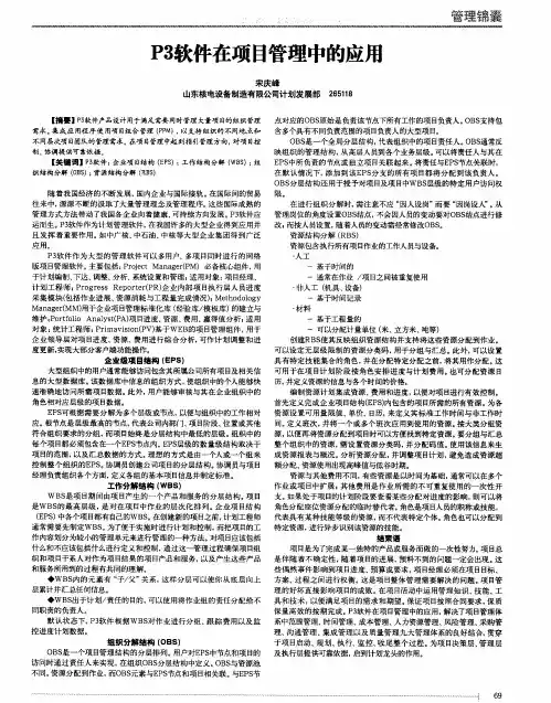 P3软件在项目管理中的应用