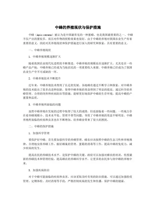 中蜂的养殖现状与保护措施