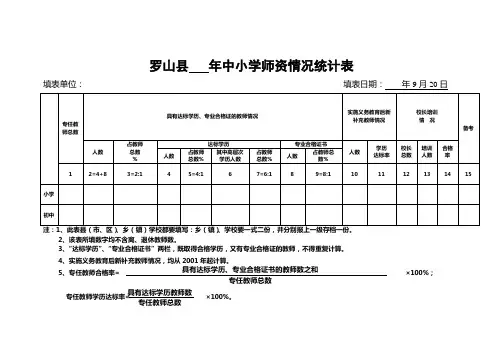 14、师资情况统计表