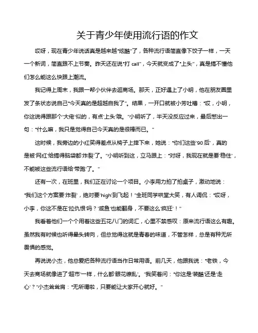 关于青少年使用流行语的作文