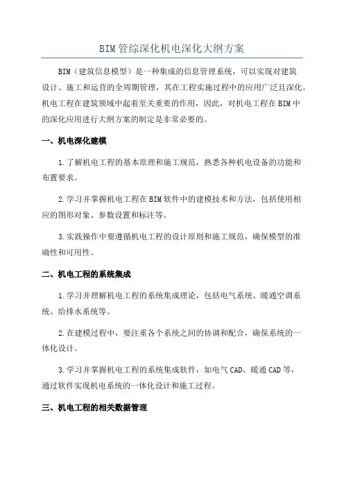 BIM管综深化机电深化大纲方案