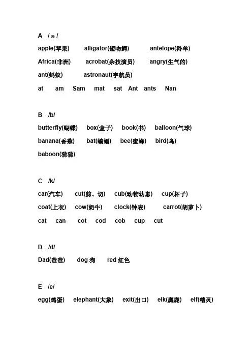 自然拼读26个字母单词发音