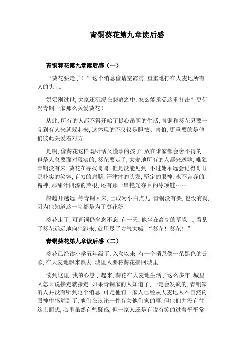 青铜葵花第九章读后感