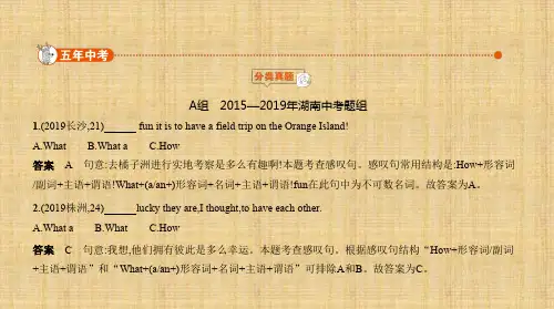 湖南中考英语 专题十三 简单句
