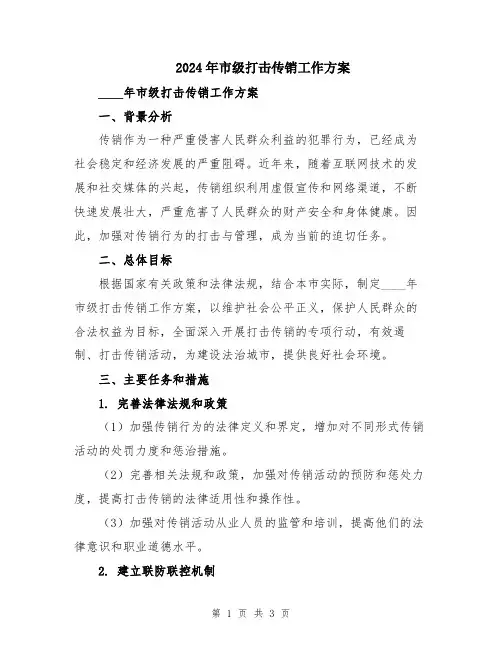 2024年市级打击传销工作方案