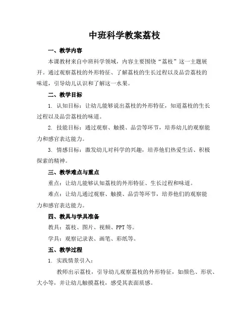 中班科学教案荔枝