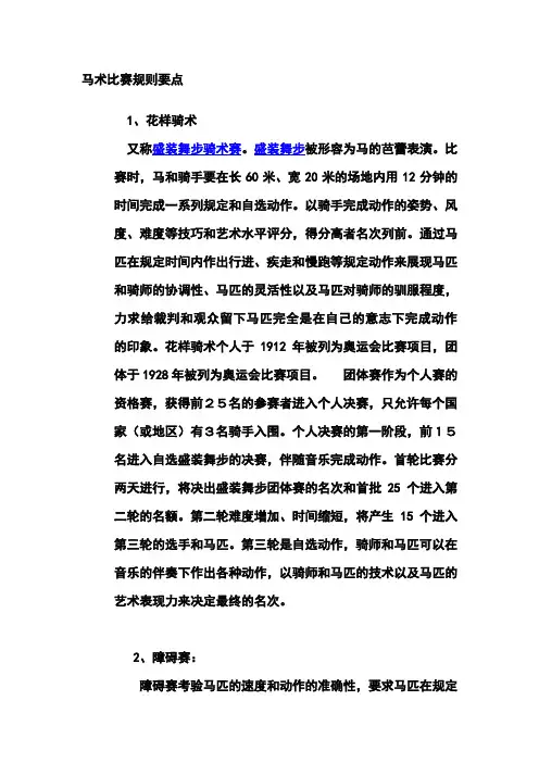 马术比赛规则要点