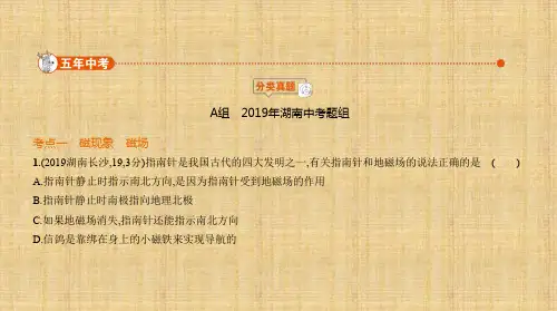 湖南中考物理 专题十五 电与磁