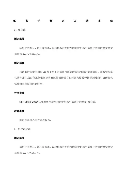 氯离子检测方法