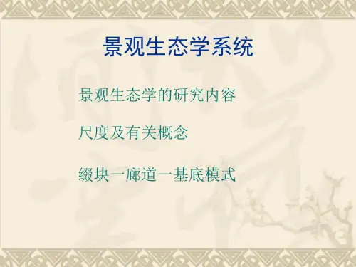 景观生态学系统教学课件