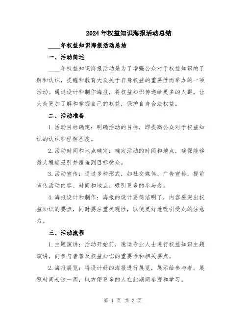 2024年权益知识海报活动总结