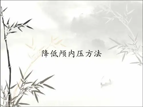降低颅内压方法