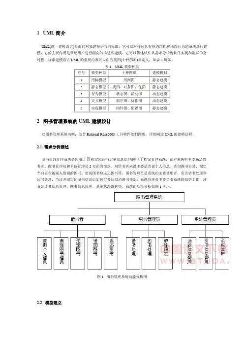 图书管理系统的UML建模设计