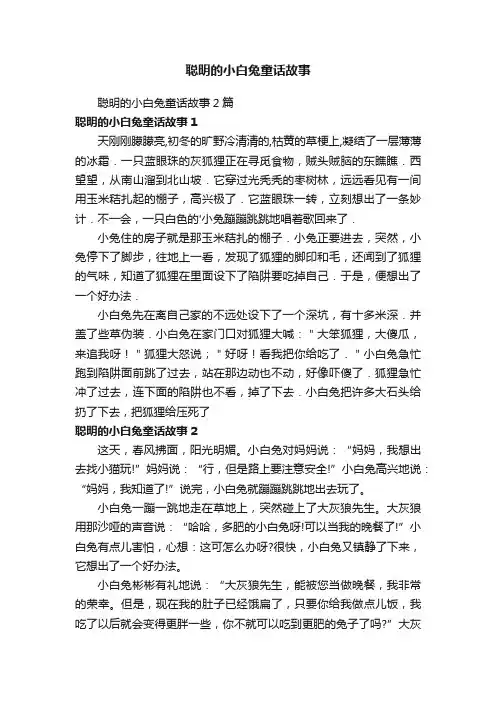 聪明的小白兔童话故事2篇