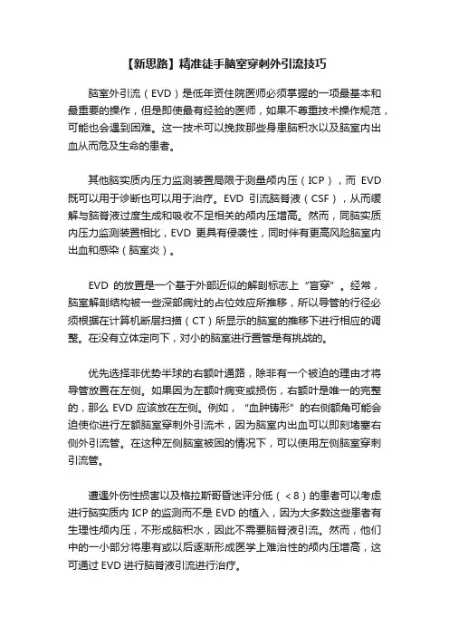 【新思路】精准徒手脑室穿刺外引流技巧