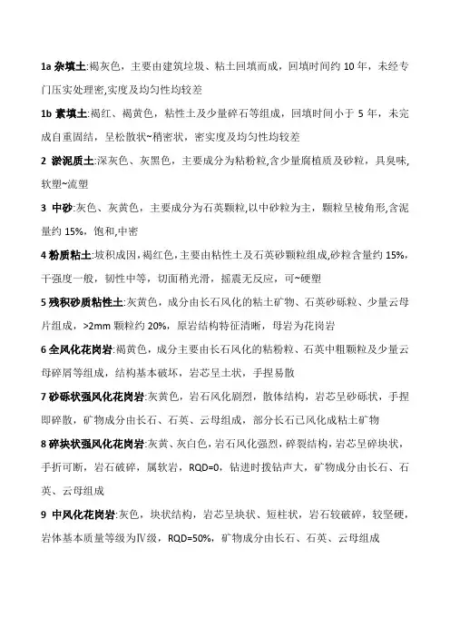 岩芯描述