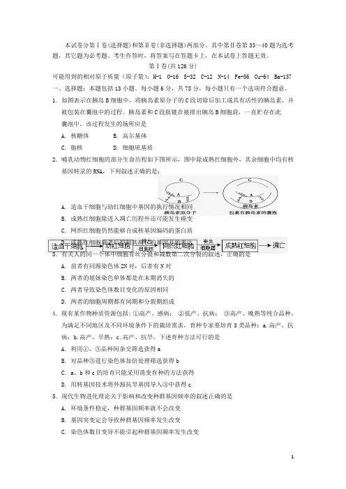 宁夏银川一中高三物理上学期第四次月考试卷(含解析)新人教版