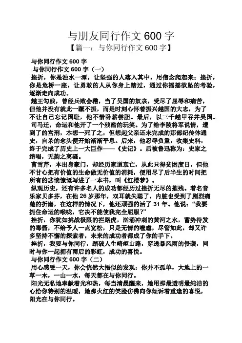 朋友作文之与朋友同行作文600字
